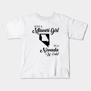 Just A Missouri Girl In A Nevada World Mom Kids T-Shirt